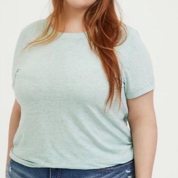 Torrid 2 2X Mint Green Vintage‎ Triblend Crew Neck Short Sleeve Classic Fit Tee - Picture 1 of 5